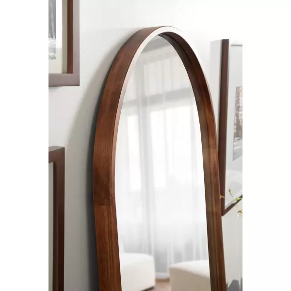 imageKate and Laurel Valenti Midcentury Arched Wall Mirror 16 x 47 Walnut Brown Transitional Mirror for Wall Decor