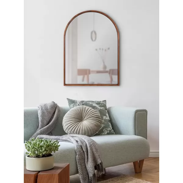 imageKate and Laurel Valenti Midcentury Arched Wall Mirror 16 x 47 Walnut Brown Transitional Mirror for Wall Decor