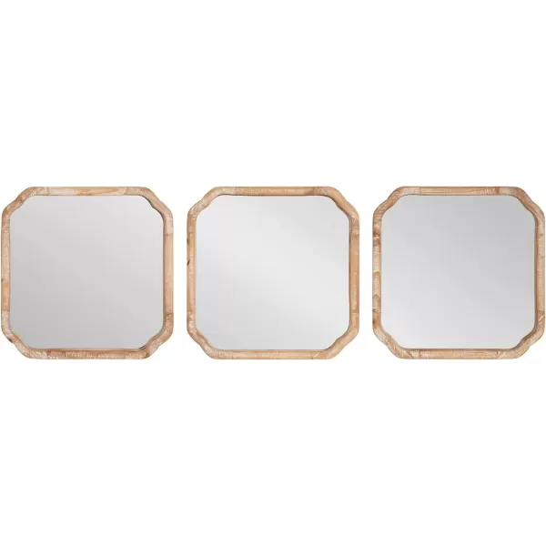 imageKate and Laurel Marston Modern Wooden Square Wall Mirror Set Set of 3 12 x 12 Rustic Brown Decorative ThreePiece Mirror Set for Use as Bathroom Mirror Decor or Gallery Wall Mirrors