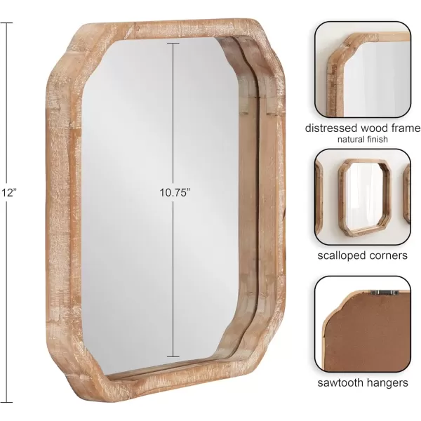 imageKate and Laurel Marston Modern Wooden Square Wall Mirror Set Set of 3 12 x 12 Rustic Brown Decorative ThreePiece Mirror Set for Use as Bathroom Mirror Decor or Gallery Wall Mirrors