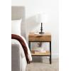 imageKate and Laurel Malone Modern Wooden Side Table with Metal Shelf 18 x 13 x 25 Natural Brown and Black Transitional Wood Nightstand with Storage Shelf BelowNaturalBlack