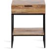 imageKate and Laurel Malone Modern Wooden Side Table with Metal Shelf 18 x 13 x 25 Natural Brown and Black Transitional Wood Nightstand with Storage Shelf BelowNaturalBlack