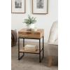 imageKate and Laurel Malone Modern Wooden Side Table with Metal Shelf 18 x 13 x 25 Natural Brown and Black Transitional Wood Nightstand with Storage Shelf BelowNaturalBlack