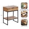 imageKate and Laurel Malone Modern Wooden Side Table with Metal Shelf 18 x 13 x 25 Natural Brown and Black Transitional Wood Nightstand with Storage Shelf BelowNaturalBlack