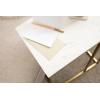 imageKate and Laurel Lockhardt Metal Minimal CTable for Bedroom or Living Room Black 19 x 13 x 27 Modern Narrow Side Table for Small Spaces and Bedroom Accent PieceWhiteGold