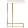 imageKate and Laurel Lockhardt Metal Minimal CTable for Bedroom or Living Room Black 19 x 13 x 27 Modern Narrow Side Table for Small Spaces and Bedroom Accent PieceWhiteGold