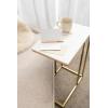 imageKate and Laurel Lockhardt Metal Minimal CTable for Bedroom or Living Room Black 19 x 13 x 27 Modern Narrow Side Table for Small Spaces and Bedroom Accent PieceWhiteGold