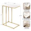 imageKate and Laurel Lockhardt Metal Minimal CTable for Bedroom or Living Room Black 19 x 13 x 27 Modern Narrow Side Table for Small Spaces and Bedroom Accent PieceWhiteGold