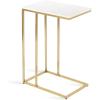 imageKate and Laurel Lockhardt Metal Minimal CTable for Bedroom or Living Room Black 19 x 13 x 27 Modern Narrow Side Table for Small Spaces and Bedroom Accent PieceWhiteGold