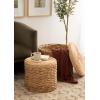 imageKate and Laurel Halm Modern Woven Rattan Round Storage Side Tables Set of 2 20 x 17 and 16 x 14 Natural Rattan LiftTop End Tables for Use as Hidden Storage Baskets or Small Ottoman Tables
