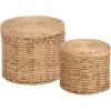 imageKate and Laurel Halm Modern Woven Rattan Round Storage Side Tables Set of 2 20 x 17 and 16 x 14 Natural Rattan LiftTop End Tables for Use as Hidden Storage Baskets or Small Ottoman Tables