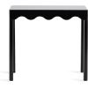 imageKate and Laurel Maida Modern Rectangle Wooden Wavy Console Table 32 x 12 x 30 White Transitional Decorative Entryway Table with Wavy Apron for Entry Decor OptionBlack