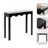 imageKate and Laurel Maida Modern Rectangle Wooden Wavy Console Table 32 x 12 x 30 White Transitional Decorative Entryway Table with Wavy Apron for Entry Decor OptionBlack
