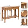 imageKate and Laurel Ulla Modern Tiered Rectangle Console Table 36 x 13 x 30 Black Transitional TwoTier Wood Arched Entryway Table with Storage for Behind Couch Home Decor OptionRustic Brown