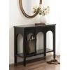 imageKate and Laurel Ulla Modern Tiered Rectangle Console Table 36 x 13 x 30 Black Transitional TwoTier Wood Arched Entryway Table with Storage for Behind Couch Home Decor OptionBlack