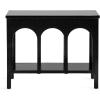 imageKate and Laurel Ulla Modern Tiered Rectangle Console Table 36 x 13 x 30 Black Transitional TwoTier Wood Arched Entryway Table with Storage for Behind Couch Home Decor OptionBlack