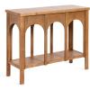 imageKate and Laurel Ulla Modern Tiered Rectangle Console Table 36 x 13 x 30 Black Transitional TwoTier Wood Arched Entryway Table with Storage for Behind Couch Home Decor OptionRustic Brown