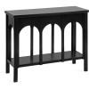 imageKate and Laurel Ulla Modern Tiered Rectangle Console Table 36 x 13 x 30 Black Transitional TwoTier Wood Arched Entryway Table with Storage for Behind Couch Home Decor OptionBlack