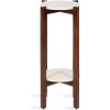 imageKate and Laurel Moxley Transitional Round Tiered Side Table with Natural Marble and Solid Mango Wood Tabletops for Living Room Decor 11x11x25 Walnut BrownGoldWalnut Brown