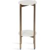 imageKate and Laurel Moxley Transitional Round Tiered Side Table with Natural Marble and Solid Mango Wood Tabletops for Living Room Decor 11x11x25 Walnut BrownGoldGold