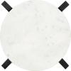 imageKate and Laurel Moxley Transitional Round Tiered Side Table with Natural Marble and Solid Mango Wood Tabletops for Living Room Decor 11x11x25 Walnut BrownGoldBlack