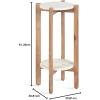 imageKate and Laurel Moxley Transitional Round Tiered Side Table with Natural Marble and Solid Mango Wood Tabletops for Living Room Decor 11x11x25 Walnut BrownGoldNatural