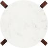 imageKate and Laurel Moxley Transitional Round Tiered Side Table with Natural Marble and Solid Mango Wood Tabletops for Living Room Decor 11x11x25 Walnut BrownGoldWalnut Brown