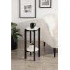 imageKate and Laurel Moxley Transitional Round Tiered Side Table with Natural Marble and Solid Mango Wood Tabletops for Living Room Decor 11x11x25 Walnut BrownGoldBlack