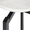 imageKate and Laurel Moxley Transitional Round Tiered Side Table with Natural Marble and Solid Mango Wood Tabletops for Living Room Decor 11x11x25 Walnut BrownGoldBlack