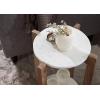 imageKate and Laurel Moxley Transitional Round Tiered Side Table with Natural Marble and Solid Mango Wood Tabletops for Living Room Decor 11x11x25 Walnut BrownGoldNatural