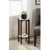 imageKate and Laurel Moxley Transitional Round Tiered Side Table with Natural Marble and Solid Mango Wood Tabletops for Living Room Decor 11x11x25 Walnut BrownGoldWalnut Brown