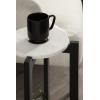 imageKate and Laurel Moxley Transitional Round Tiered Side Table with Natural Marble and Solid Mango Wood Tabletops for Living Room Decor 11x11x25 Walnut BrownGoldBlack