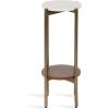 imageKate and Laurel Moxley Transitional Round Tiered Side Table with Natural Marble and Solid Mango Wood Tabletops for Living Room Decor 11x11x25 Walnut BrownGoldWalnut BrownGold