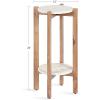 imageKate and Laurel Moxley Transitional Round Tiered Side Table with Natural Marble and Solid Mango Wood Tabletops for Living Room Decor 11x11x25 Walnut BrownGoldNatural