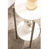 imageKate and Laurel Moxley Transitional Round Tiered Side Table with Natural Marble and Solid Mango Wood Tabletops for Living Room Decor 11x11x25 Walnut BrownGoldGold