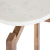 imageKate and Laurel Moxley Transitional Round Tiered Side Table with Natural Marble and Solid Mango Wood Tabletops for Living Room Decor 11x11x25 Walnut BrownGoldNatural