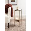 imageKate and Laurel Moxley Transitional Round Tiered Side Table with Natural Marble and Solid Mango Wood Tabletops for Living Room Decor 11x11x25 Walnut BrownGoldWalnut BrownGold
