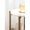 imageKate and Laurel Moxley Transitional Round Tiered Side Table with Natural Marble and Solid Mango Wood Tabletops for Living Room Decor 11x11x25 Walnut BrownGoldGold