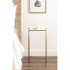 imageKate and Laurel Aguilar Modern Glam Slim Side Table 12 x 7 x 22 White Marble and Gold Decorative Narrow End Table for Use as Skinny Bedroom Nightstand or Living Room Mini TableWhiteGold