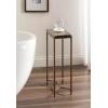imageKate and Laurel Aguilar Modern Glam Slim Side Table 12 x 7 x 22 White Marble and Gold Decorative Narrow End Table for Use as Skinny Bedroom Nightstand or Living Room Mini TableGold