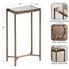 imageKate and Laurel Aguilar Modern Glam Slim Side Table 12 x 7 x 22 White Marble and Gold Decorative Narrow End Table for Use as Skinny Bedroom Nightstand or Living Room Mini TableGold