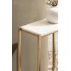 imageKate and Laurel Aguilar Modern Glam Slim Side Table 12 x 7 x 22 White Marble and Gold Decorative Narrow End Table for Use as Skinny Bedroom Nightstand or Living Room Mini TableWhiteGold
