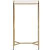 imageKate and Laurel Aguilar Modern Glam Slim Side Table 12 x 7 x 22 White Marble and Gold Decorative Narrow End Table for Use as Skinny Bedroom Nightstand or Living Room Mini TableWhiteGold