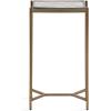 imageKate and Laurel Aguilar Modern Glam Slim Side Table 12 x 7 x 22 White Marble and Gold Decorative Narrow End Table for Use as Skinny Bedroom Nightstand or Living Room Mini TableGold
