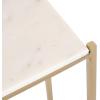 imageKate and Laurel Aguilar Modern Glam Slim Side Table 12 x 7 x 22 White Marble and Gold Decorative Narrow End Table for Use as Skinny Bedroom Nightstand or Living Room Mini TableWhiteGold