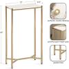 imageKate and Laurel Aguilar Modern Glam Slim Side Table 12 x 7 x 22 White Marble and Gold Decorative Narrow End Table for Use as Skinny Bedroom Nightstand or Living Room Mini TableWhiteGold