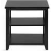 imageKate and Laurel Broadbridge Modern Tiered Rectangle Side Table 23 x 18 x 24 Light Natural Transtional ThreeTier Wooden Nightstand with Storage for Use as Living Room End TableBlack