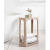 imageKate and Laurel Dahl Modern Slatted Wooden Slim Side Table 16 x 8 x 24 Natural Wood Transitional Wood Narrow End Table for Use as Living Room Plant Stand or Small Bedroom NightstandWhite