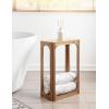 imageKate and Laurel Dahl Modern Slatted Wooden Slim Side Table 16 x 8 x 24 Natural Wood Transitional Wood Narrow End Table for Use as Living Room Plant Stand or Small Bedroom NightstandNatural