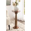imageKate and Laurel Jakob Modern Wooden Round Side Table 12 x 24 Walnut Brown Circle Pedestal Table for Use as Bedroom Nightstand Indoor Plant Stand or Decorative Living Room TableWalnut Brown